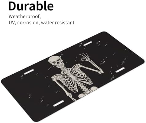 Human Skeleton Gothic Front License Plate 6" * 12" for Women