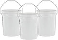 United Solutions 5 Gallon Bucket - 3 Pack, White, Heavy Duty BPA-Free Plastic Bucket, Comfortable Handle, Easy to Clean, Perfect for on The Job, Home Improvement, or Household Cleaning by UNITEDSOLUTIONS