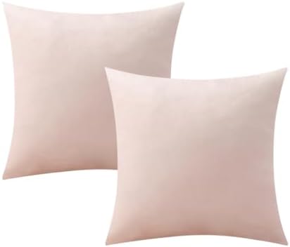 VAKADO 20x20 Set of 2 Velvet Throw Pillow Covers Decorative Cozy Square Soft Solid Cushion Cases Home Decorations for Sofa Couch Teen Bedroom Car, Pink by VAKADO