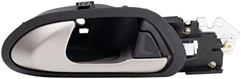TRQ Front Left Interior Door Handle Black Housing with Silver Lever Drivers