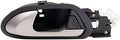 TRQ Front Left Interior Door Handle Black Housing with Silver Lever Drivers