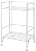 Convenience Concepts Xtra Storage Shelves - 2 Tier Folding Metal Organizer Shelf for Office, Closet, Laundry Room, Garage, Kitchen, Bathroom, & Bedroom, No Tools Assembly, White by ConvenienceConcepts