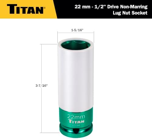 Titan 21094 1/2-Inch Drive x 22mm Non-marring Impact Deep Lug Nut Socket - Image 5