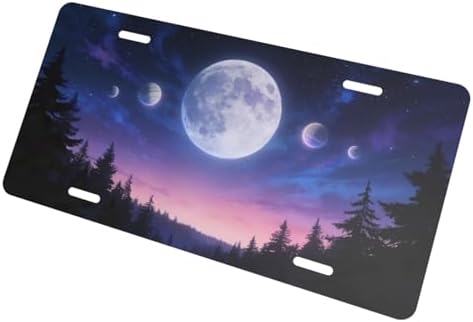 Full Moon Front License Plate Aluminum Decorative License Plates