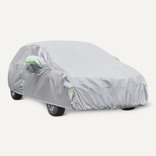 Amazon Basics Full Car Cover, Fits Vehicles 161-170", Silver