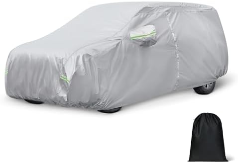 Amazon Basics Full Car Cover, Fits SUV Vehicles up to 193", Silver
