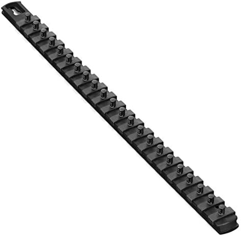 Ernst Manufacturing 18-Inch Magnetic Socket Organizer with 22 1/4-Inch Twist Lock Clips, Black (8420M-Black-1/4) by ErnstManufacturingInc