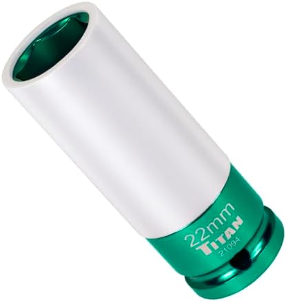 Titan 21094 1/2-Inch Drive x 22mm Non-marring Impact Deep Lug Nut Socket by Titan