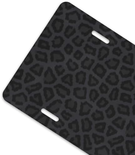 Black Leopard Front License Plate 6" * 12" for Women