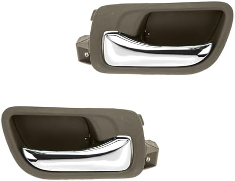 TRQ Front Interior Inside Taupe Door Handle Pair Set