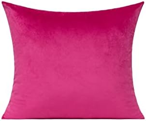 VAKADO Hot Pink Throw Pillow Covers Velvet Decorative Cushion Cases Cozy Soft Solid Square Home Decor for Car Couch Sofa Bedroom Office 18"x18" Set of 2 - Image 2