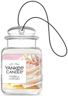 Yankee Candle Car Jar Ultimate Air Freshener, Hanging Car Freshener, Long Lasting Car Fragrance, Vanilla Cupcake (Pack of 3)