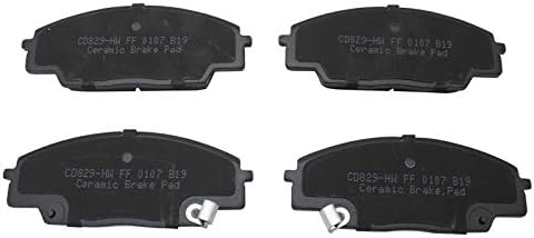 TRQ Front Brake Pads Ceramic Hardware Wear Sensor