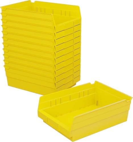 Akro-Mils 30150 Plastic Organizer and Storage Bins for Refrigerator, Kitchen, Cabinet, or Pantry Organization, 12-Inch x 8-Inch x 4-Inch, Yellow, 12-Pack by Akro-Mils