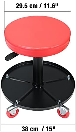 Big RED Pneumatic Rolling Mechanic Stool, Low Profile - Image 3