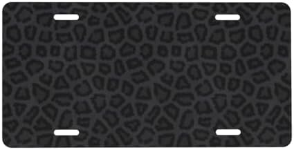 Black Leopard Front License Plate 6" * 12" for Women