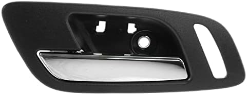 TRQ Door Handles Inside Ebony & Chrome Front Pair Set