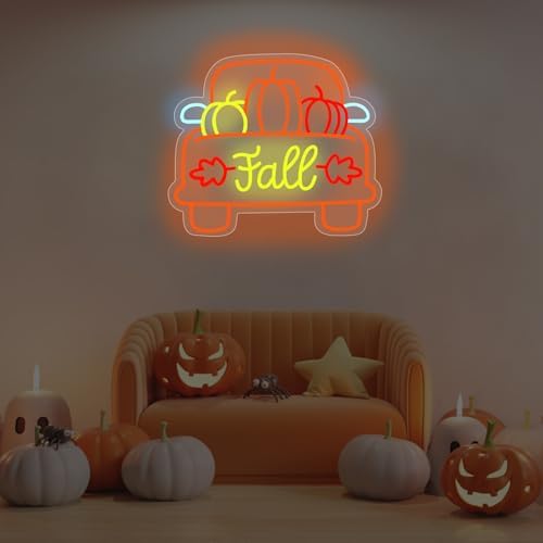 Thanksgiving Pumpkin Carriage Neon Sign Fall Truck LED Light - Image 3
