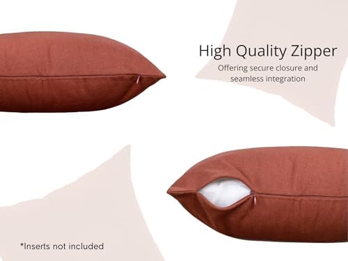 PurpleEssences Solid Throw Pillow Cover, 16x16 in Set of 2 - Rust - Image 6