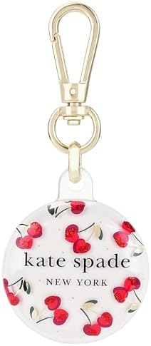 kate spade new york AirTag Holder with Gold Ring Clip - Cherry Dot