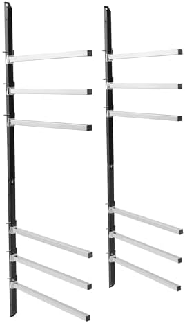ALMULOO 6 Place Wall Mount Bumper Storage Rack, Heavy Duty Auto Bumper Holder Stand, 200LBS Load Per Pair Arms for Garage & Auto Shop Black Steel by Provideautoparts