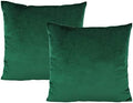 VAKADO Christmas Emerald Green Velvet Throw Pillow Covers 18x18 Set of 2 by VAKADO