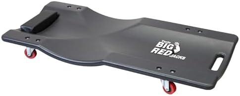 Big RED Torin 36" Rolling Garage Creeper, Shop Creeper Blow Molded Plastic Mechanic Cart with Padded Headrest with 4 Casters, 250 LBS, Black by BIGRED