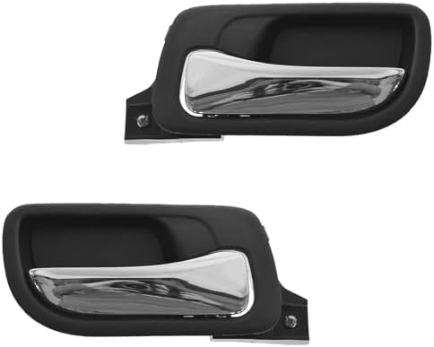 TRQ Rear Inside Black Door Handle Pair Set of 2