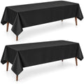 QIKSION 2 Pack Black Plastic Tablecloth, Black Table Cloth Disposable by QIKSION