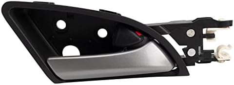 TRQ Passenger Side Interior Door Handle Black Housing with Silver Lever
