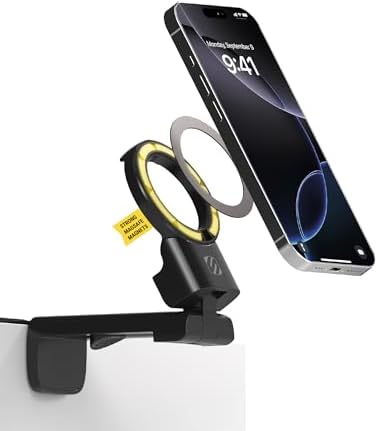 Scosche SMSTRVL MagSafe Airplane Phone Holder Mount, Magnetic Cell Phone Stand for Desk, Tray Table, Seat Back or Tripod, Plane Travel Essentials for Flying Compatible with iPhone 16/15/14/13/12
