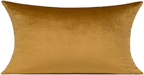 VAKADO 12x20 Christmas Gold Velvet Lumbar Decor Throw Pillow Covers Brown Golden Rectangle Decorative Cushion Cases Home for Couch Patio Sofa Bedroom Car Set of 2 - Image 2