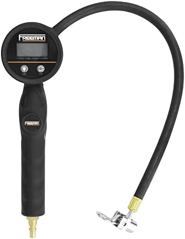 Freeman Digital Tire Inflator with LCD Pressure Gauge and 90 Degree Lock-On Chuck | FS3DTI by Freeman