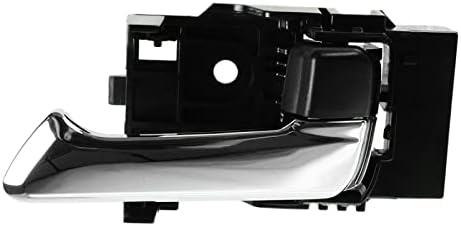 TRQ Inside Door Handle Black Chrome Driver Passenger Pair