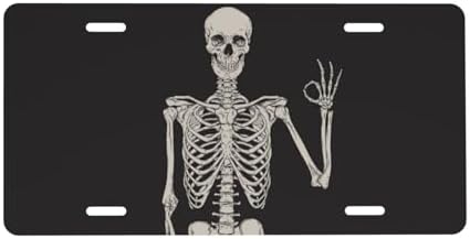 Skull Gothic Human Front License Plate 6" * 12" for Women