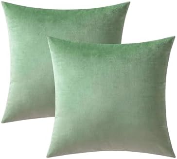 VAKADO Throw Pillow Covers Decorative 18x18 Set of 2 Sage Green Outdoor Decor Couch Cushion Covers Euro Pillowcases Home Bed Decoration for Sofa Bedroom Office by VAKADO