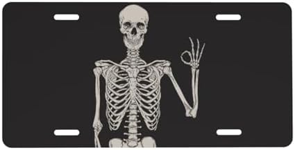 Human Skeleton Gothic Front License Plate 6" * 12" for Women