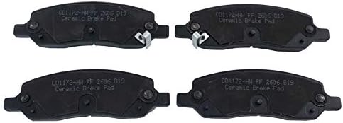 TRQ Rear Brake Pads Ceramic Hardware Wear Sensor