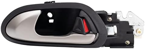 TRQ Front Left Interior Door Handle Black Housing with Silver Lever Drivers