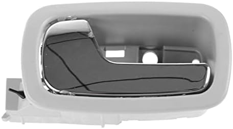 TRQ Door Handle Front Inner Inside Gray & Chrome Pair Set