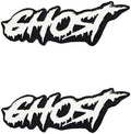 2PCS Ghost Car Emblem Gothic Horror Font Style 3D Badge Sticker Waterproof Plastic Emblem Car Symbol for Car, Truck, Motorcycle, Helmet (White Black)