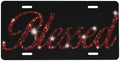 Blessed Red Glitter Front License Plate 6" * 12" for Women