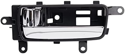 TRQ Front Left Interior Door Handle Black Housing with Chrome Lever Drivers