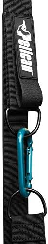 Pelican Double Kayak Storage Strap System - for Indoor and Outdoor Kayak and SUP Paddle Board Hangers - Comes with Paddle Clips - Black/Turquoise - Image 2