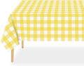 QIKSION 2 Pack Yellow Gingham Tablecloth, Yellow Checkered Table Cloths by QIKSION
