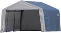 ShelterLogic Shed-in-a-Box All Season Steel Metal Peak Roof Outdoor Storage Shed with Waterproof Cover and Heavy Duty Reusable Auger Anchors 12' x 12' by ShelterLogic