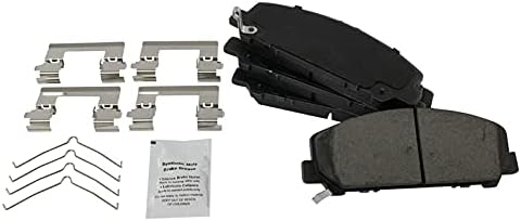 TRQ Front Brake Pads Ceramic Hardware Wear Sensor