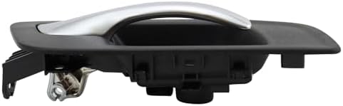 TRQ Front Right Interior Door Handle Silver & Black Passenger Side