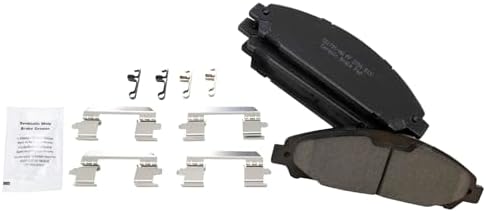 TRQ Front Brake Pads Ceramic Hardware Wear Sensor