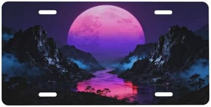 Purple Moon Mountain Front License Plate 6" * 12" for Women
